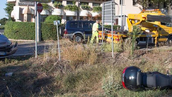 Auto contro moto in strada Bellaria