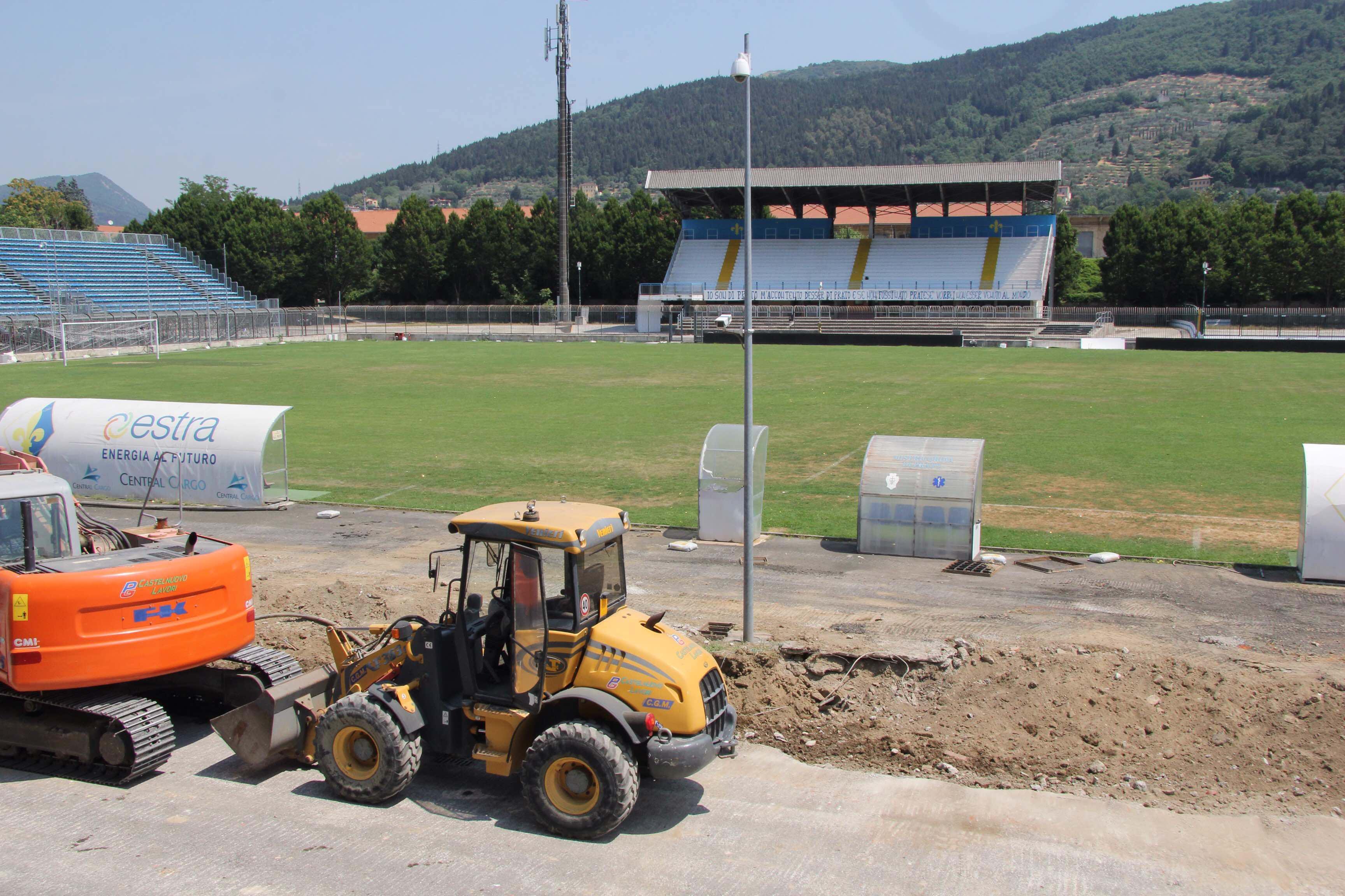 I lavori allo stadio Lungobisenzio nel 2017 