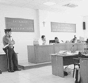 L’aula penale del tribunale