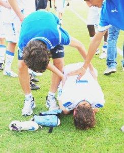 La disperazione di un azzurro alla fine della partita