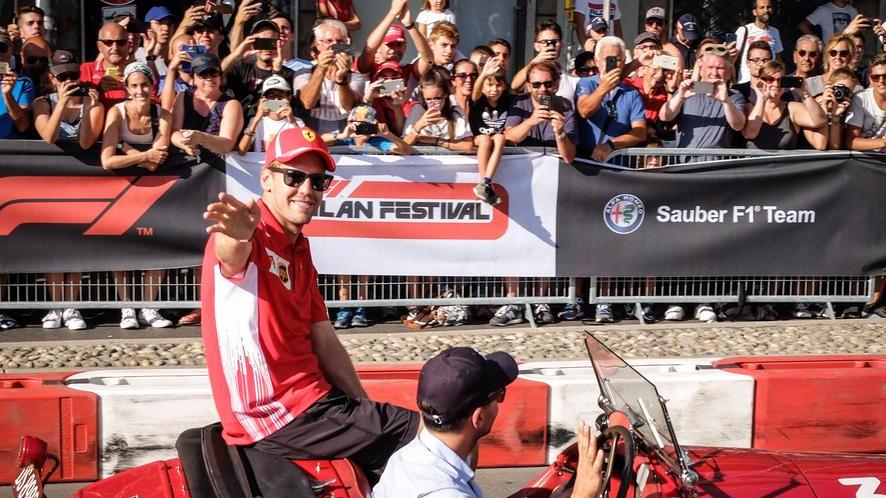 Vettel scalda i fan di Milano «Possiamo vincere»