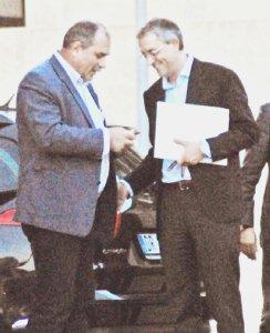 Il neo- presidente arancione Bortolotti insieme al commercialista dei Braccialini Luca Iozzelli