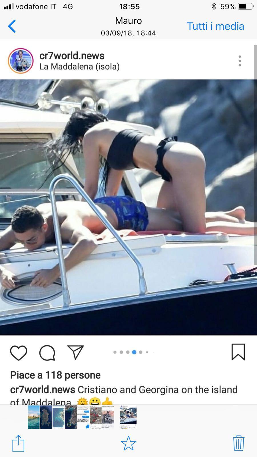 Ronaldo e Giorgina alla Maddalena