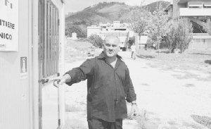Flavio Lazzini nel cantiere dei lavori