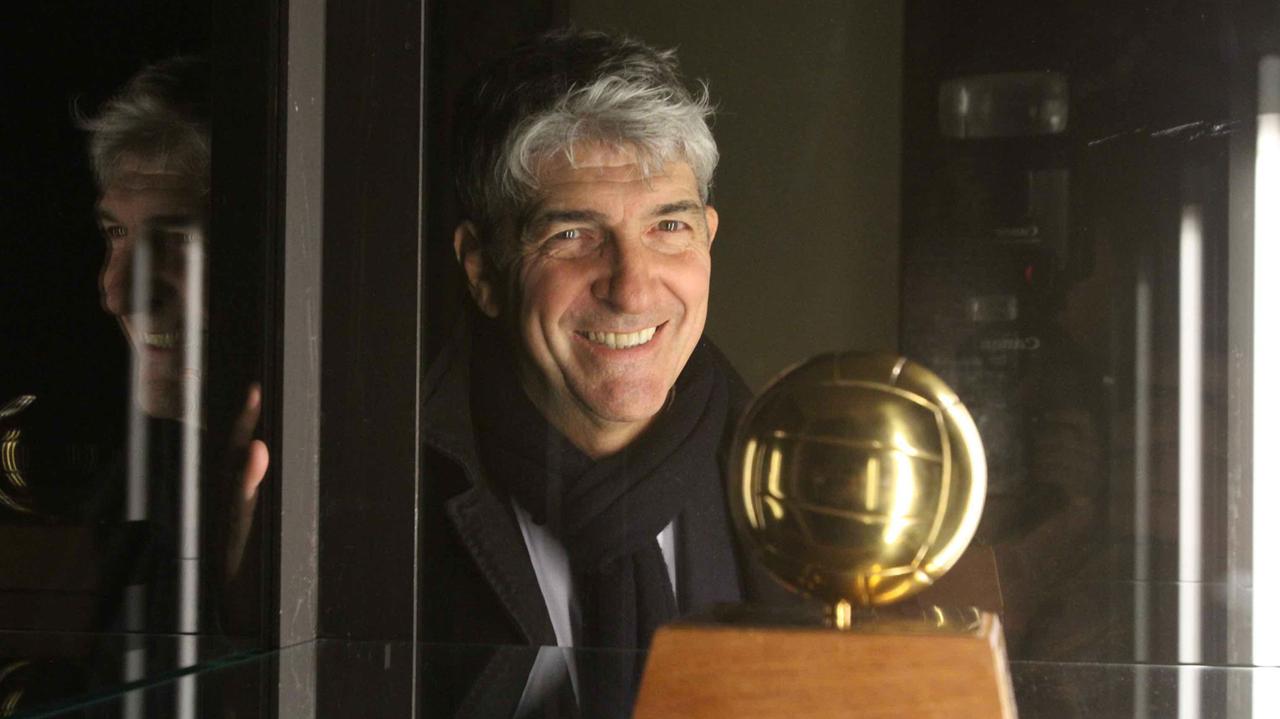 Paolo Rossi a Palazzo Banci Buonamici in occasione della mostra a lui dedicata