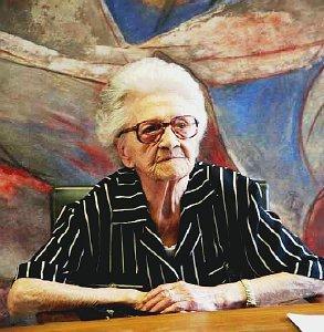 Francesca Rolla e, sopra il francobollo