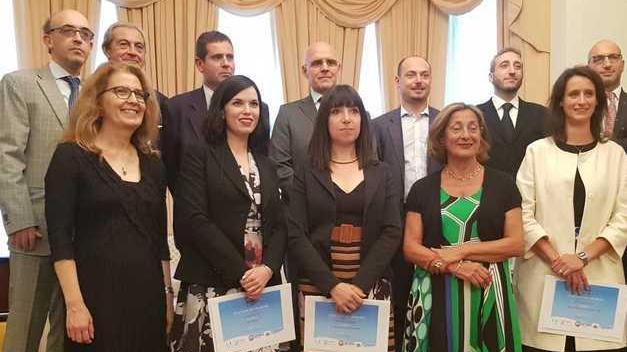Serena Lucotti (la seconda in prima fila da sinistra) durante la premiazione