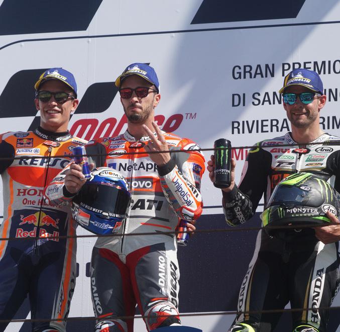 Festa Ducati a Misano: Dovizioso che show! Battuto Marquez, delude ancora Rossi (7°) 