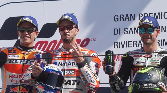 Festa Ducati a Misano: Dovizioso che show! Battuto Marquez, delude ancora Rossi (7°)