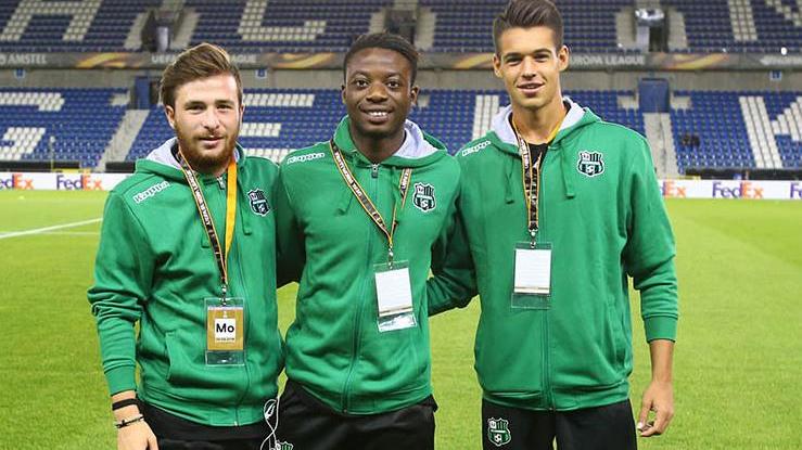 Caputo con Adjapong e Franchini a Genk in Europa League