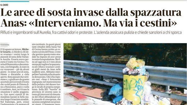 Il Tirreno ha descritto la situazione a fine agosto