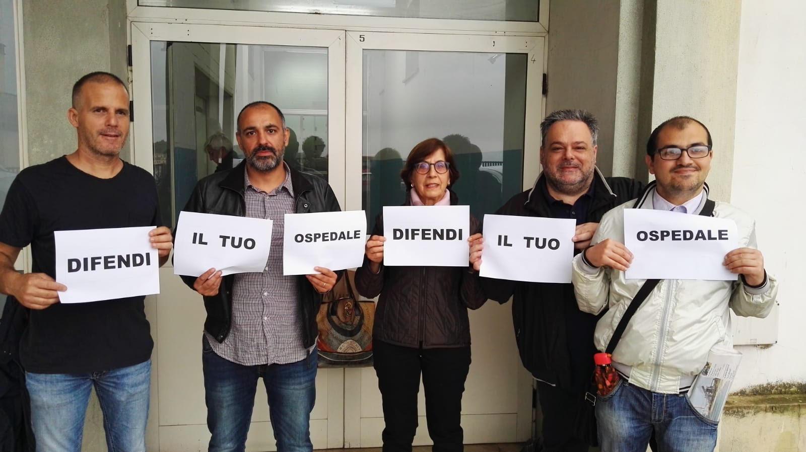 Manifestazione dei dipendenti dell'ospedale di Ozieri