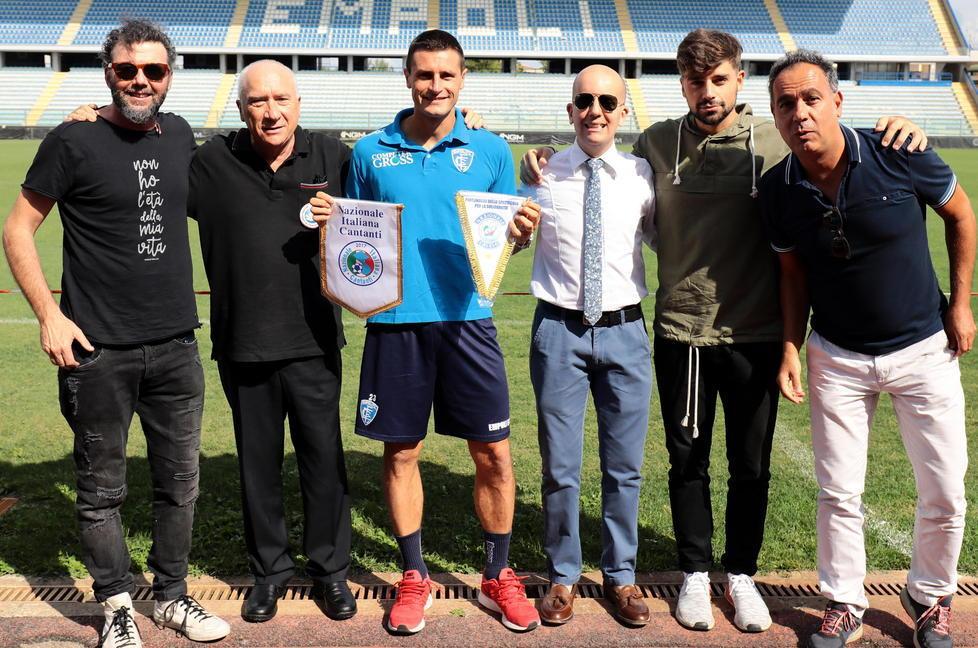 La presentazione della partita di beneficenza (Foto Agenzia Carlo Sestini)