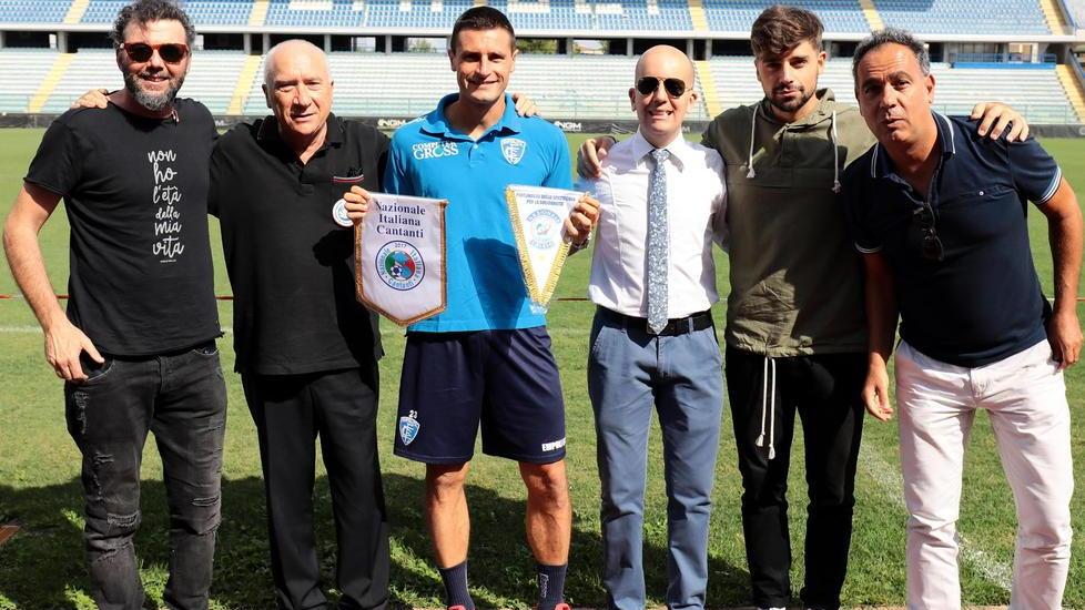 La presentazione della partita di beneficenza (Foto Agenzia Carlo Sestini)