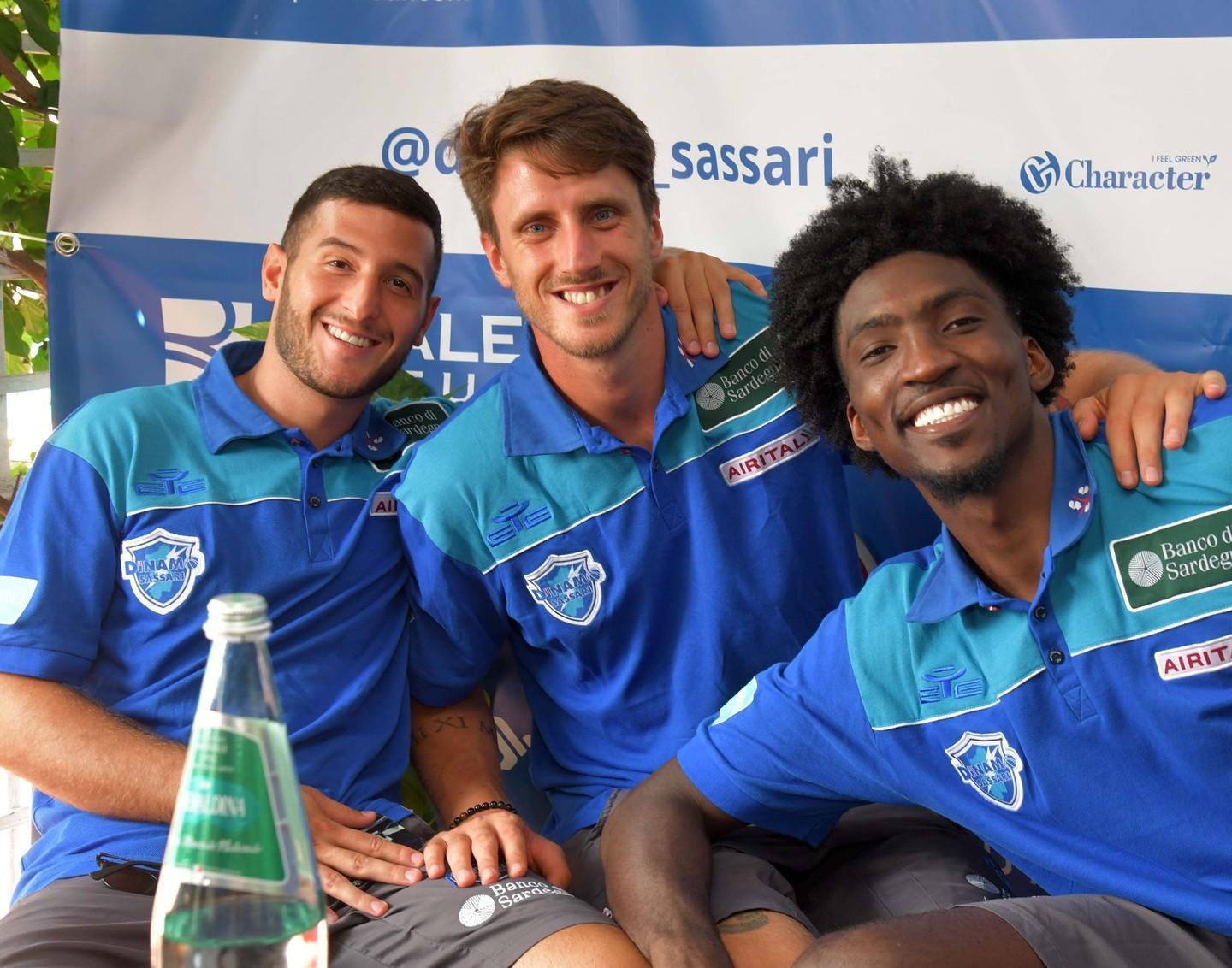 Marco Spissu, Achille Polonara e Rashawn Thomas 