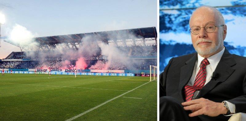 Una veduta dello stadio Castellani e, a destra, Paul Singer Elliott 