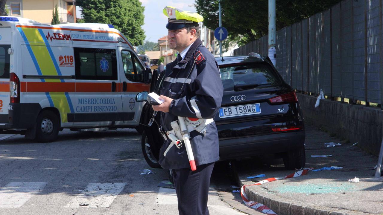 La scena dell'incidente del 30 aprile 2017