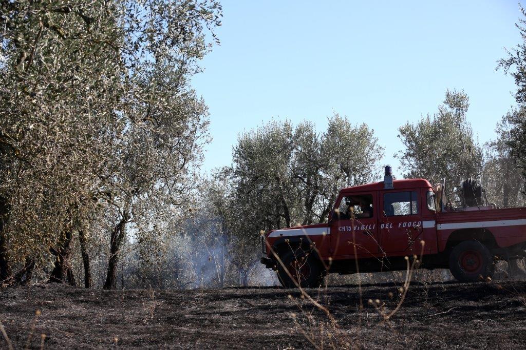 L'intervento dei vigili del fuoco a Collegonzi (Foto Agenzia Carlo Sestini)