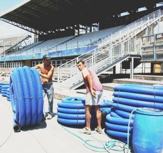 I lavori sulle tribune dello stadio Lungobisenzio