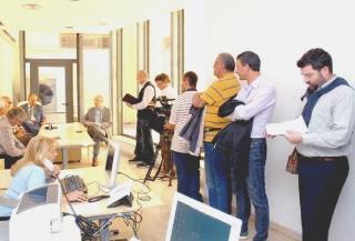 Gli uffici dell’Asa a Piombino e un cantiere sull’acquedotto