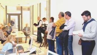 Gli uffici dell’Asa a Piombino e un cantiere sull’acquedotto