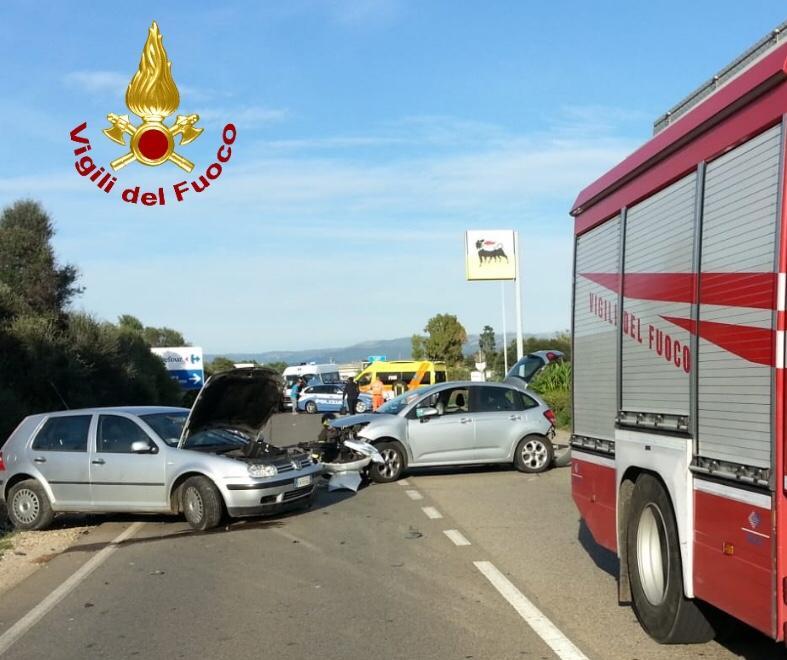 L'incidente stradale a Elmas (foto Mario Rosas)