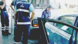 A sinistra Iva Marianelli, sopra volontari e poliziotti
