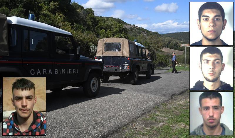Le ricerche di Manuel Careddu (a sinistra). A destra, dall'alto: Matteo Satta, Christian Fodde e Riccardo Carta