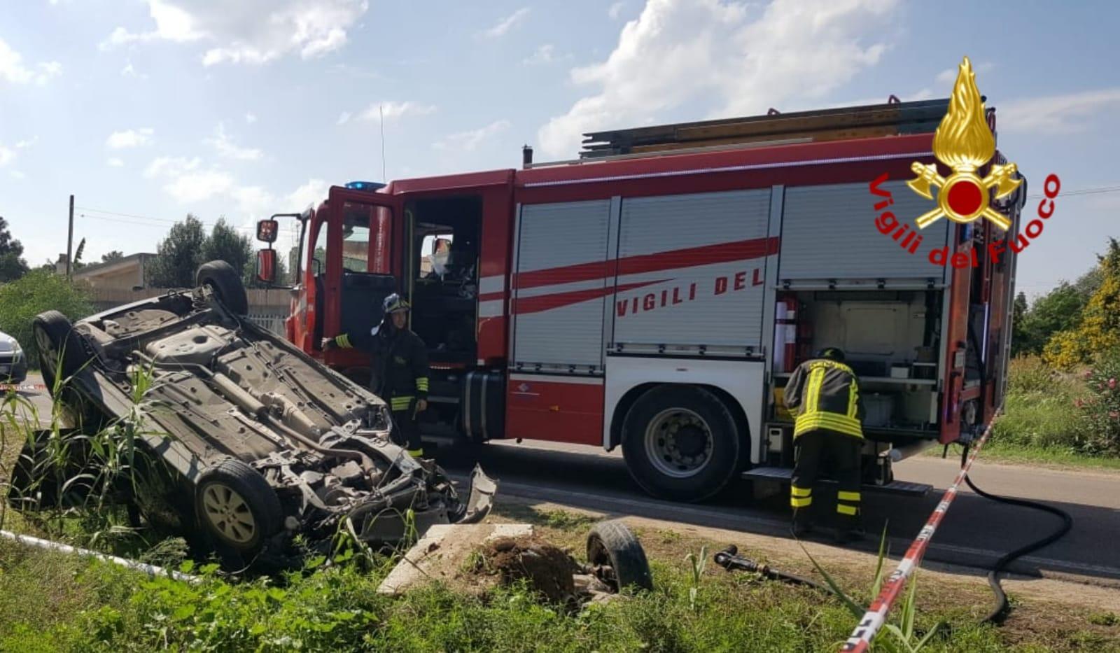 Incidente stradale a Quartu Sant'Elena (foto Mario Rosas)
