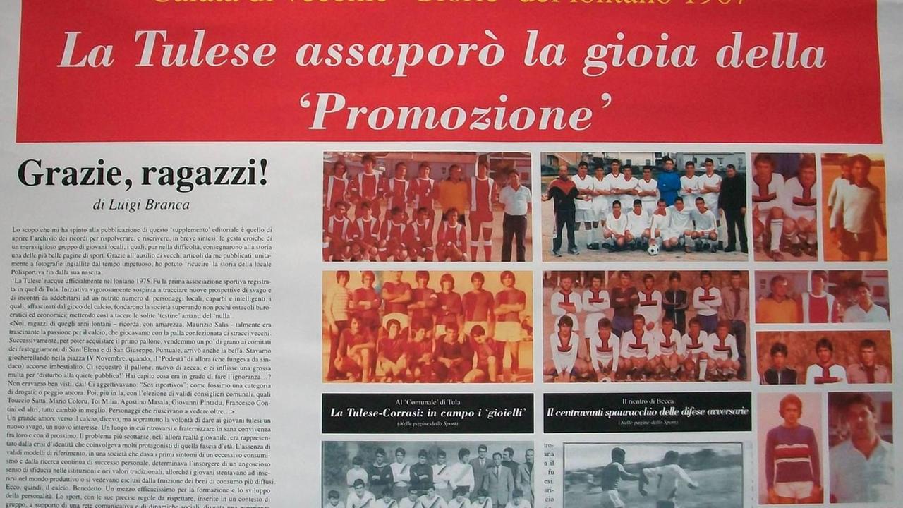 La storia della Tulese calcio raccontata in un maxi poster