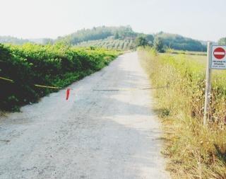 A sinistra uno scorcio di via Torce e Malvento, tra i comuni di Crespina e Lari; sopra un momento dell’incontro di ieri mattina in Comune a Lari; a destra alcuni residenti alla catena che sbarra l’accesso