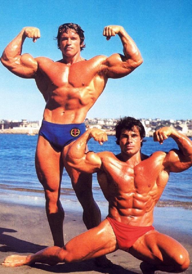 Arnold Schwarzenegger e Franco Columbu da giovani