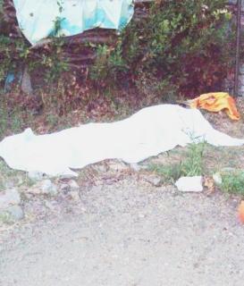 La salma di Bastianelli coperta da un lenzuolo