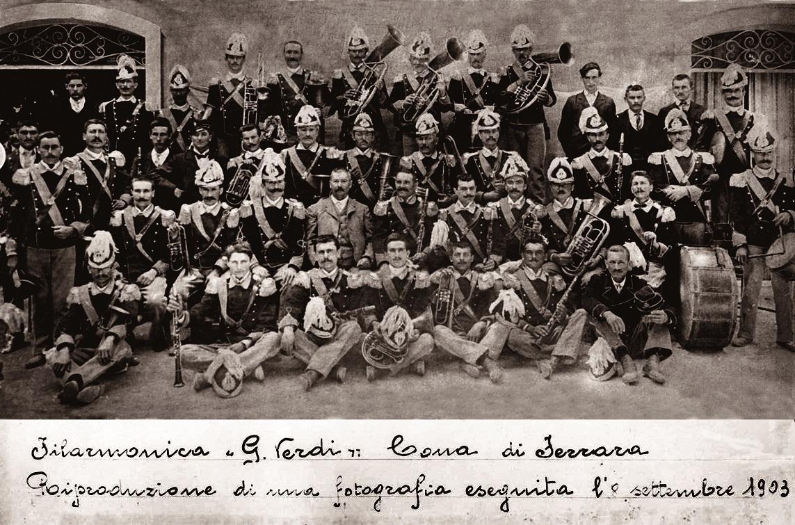 La prima fotografia della Banda di Cona, nel 1903