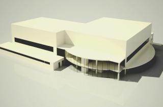 Un rendering del nuovo palazzetto dello sport progettato da Bongiorni