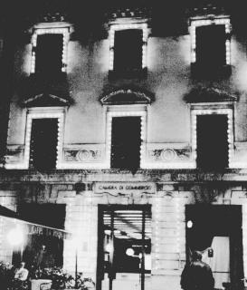 Due immagini della Luminara e il direttore Apt, Colucci