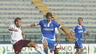 Gabriele Angella in azione nella partita di Coppa Italia contro la Reggiana