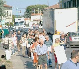 Una protesta in viale Europa