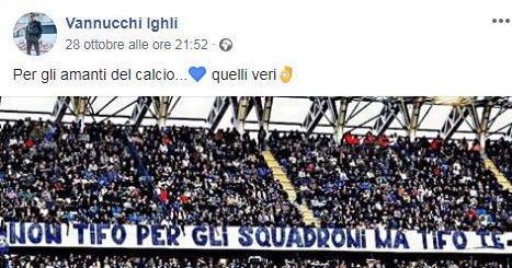 Gli elogi dell’ex Vannucchi