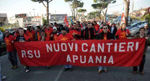 Cantieri navali, lavoratori in sciopero bloccato il varo della nave Grimaldi