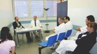 La conferenza stampa nel reparto di medicina nucleare