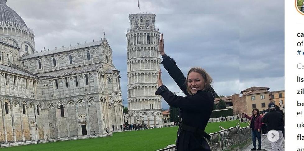 La Wozniacki turista a Pisa