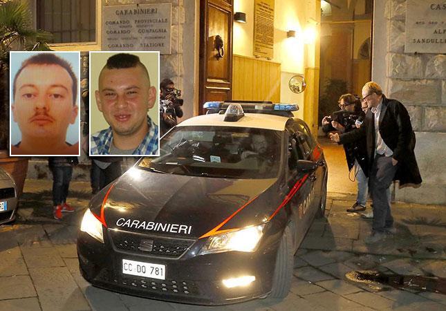 Da sinistra Danny Scotto e la vittima Giuseppe Marchesano. Nella foto di Fabio Muzzi l'auto dei carabinieri con dentro Scotto