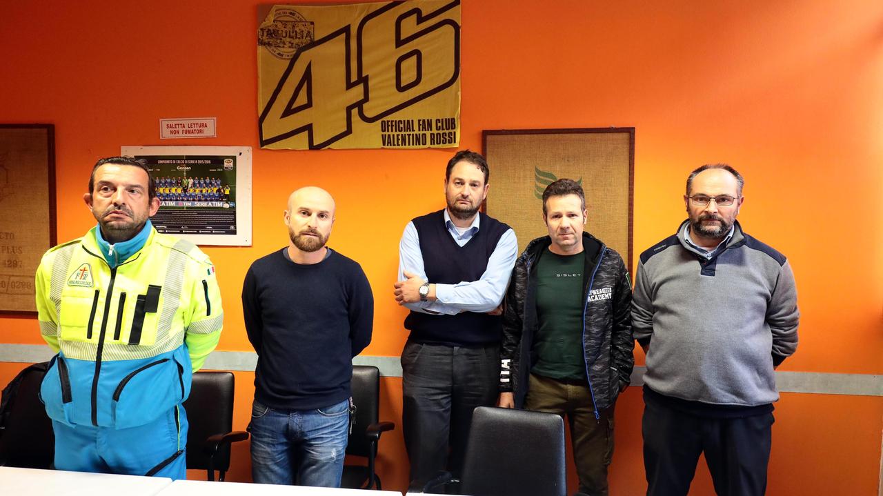 Da sinistra Paolo Fattori, Marco Corradini, Paolo Borselli (Cisal Faisa), Mauro Baglioni e Stefano Chiappi