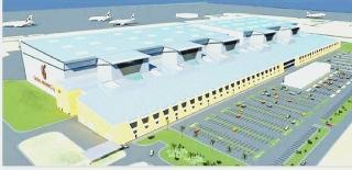 L’ingegnere Francesco Boldrini A fianco: ecco come sarà l’hangar in costruzione