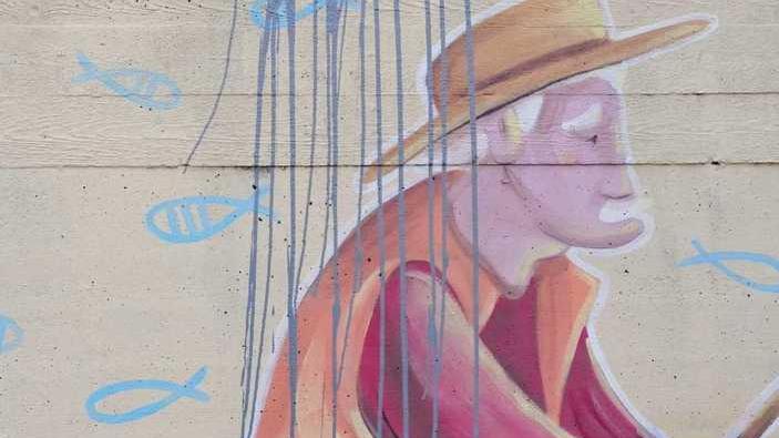 Vergogna, nuovo sfregio al murale di piazza S. Marco