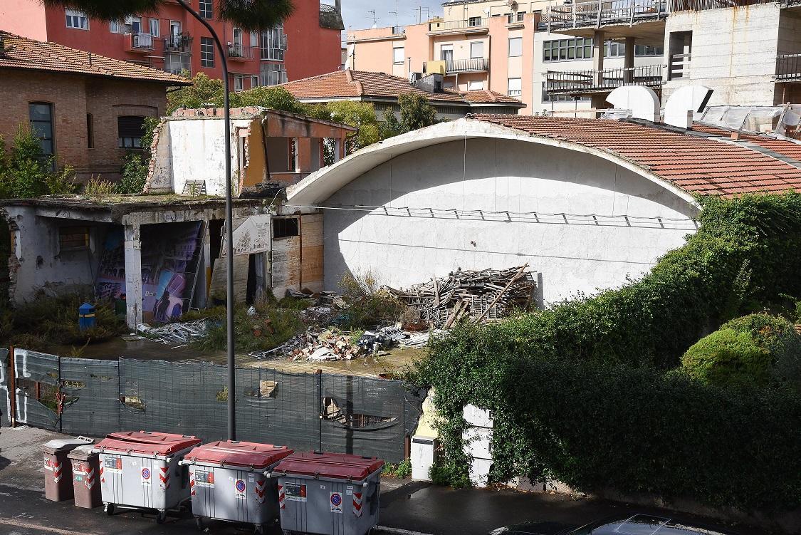 Il cantiere di Palazzo Boman visto dalle Mura (foto Agenzia Bf)