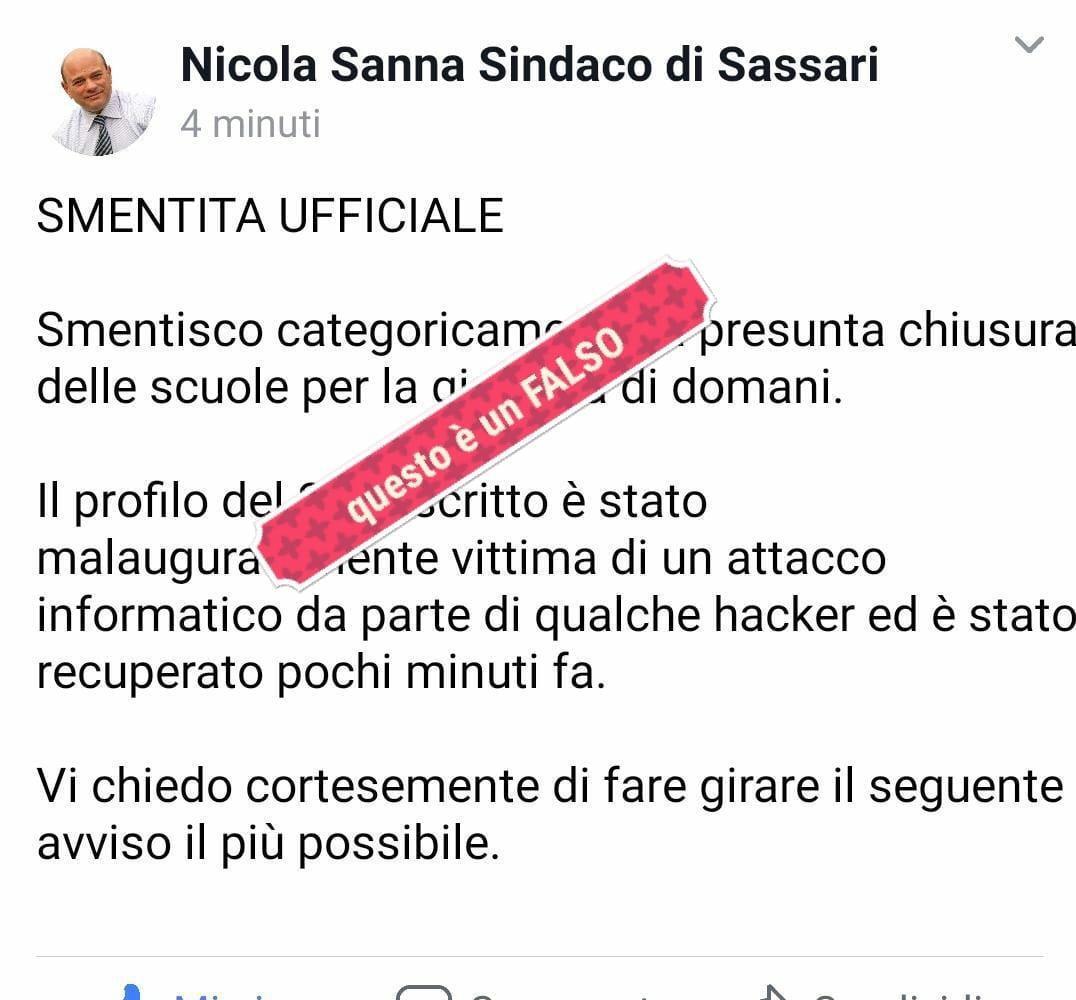 La notizia falsa in circolazione sul web