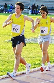Andrea Mercaldo durante una gara di marcia
