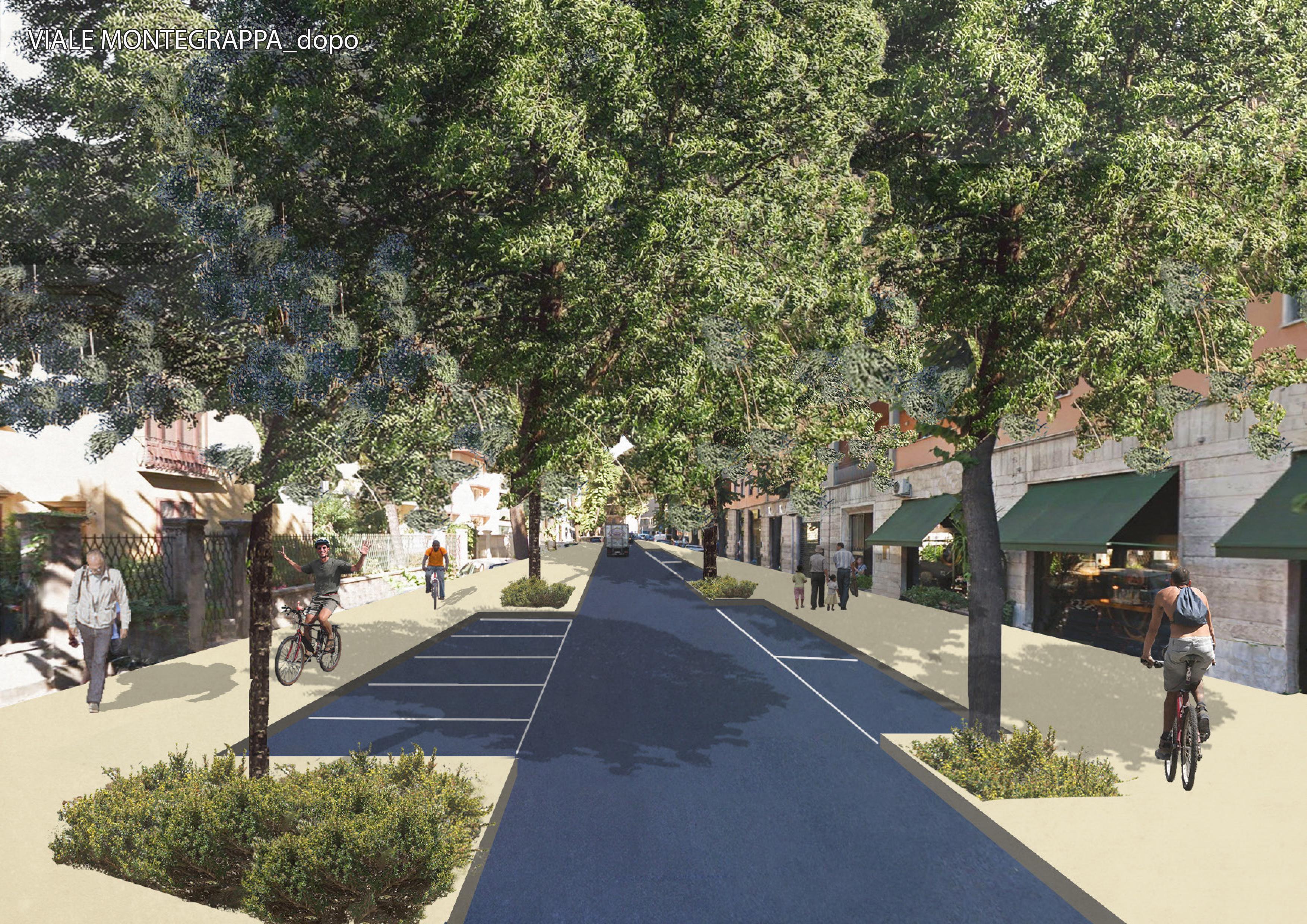 Un rendering del progetto sul futuro viale Montegrappa